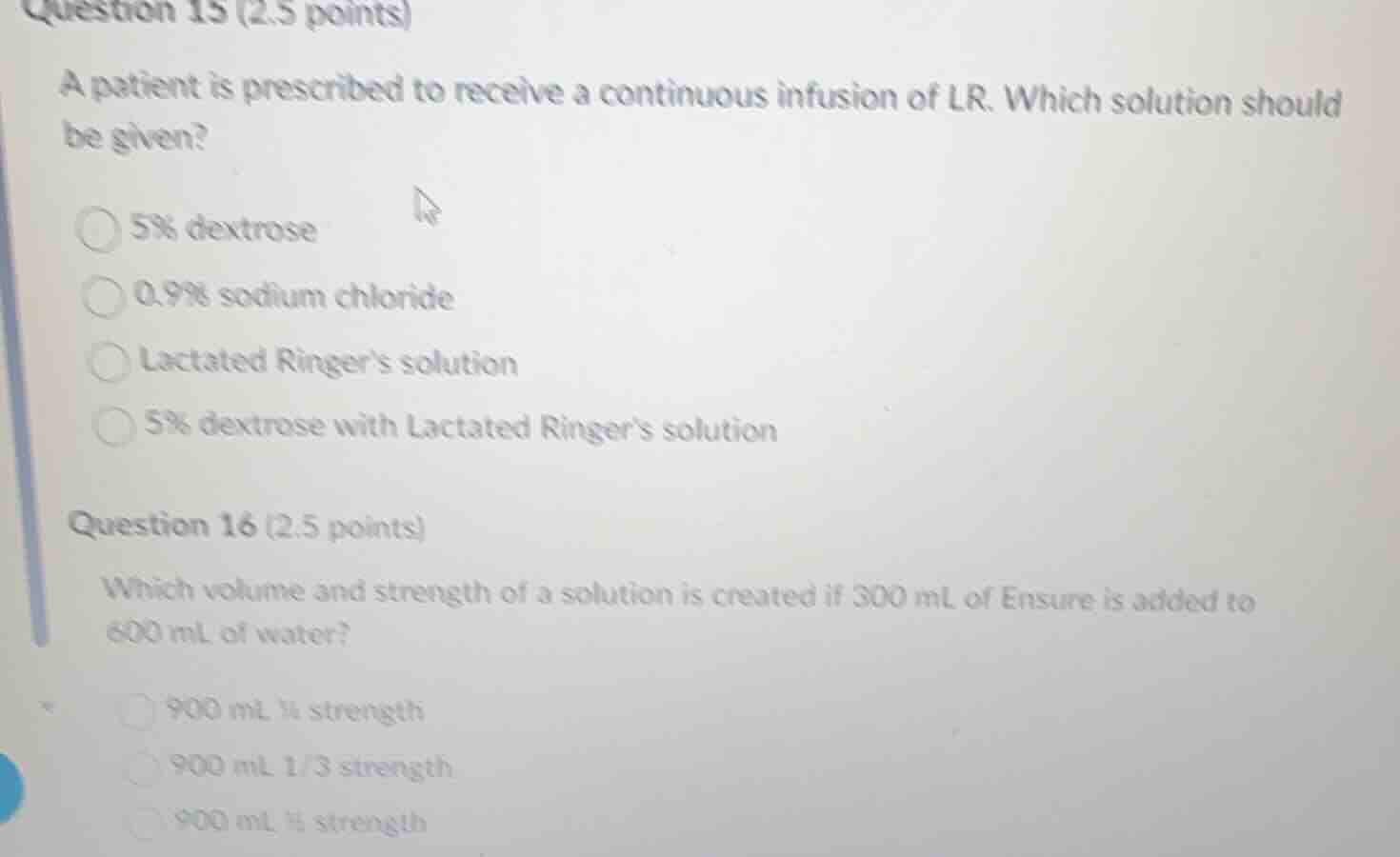 question 15 (2.5 points) a patient is prescribed to receive a continuou…