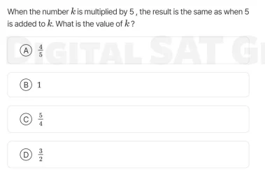 when the number ( k ) is multiplied by 5, the result is the same as whe…