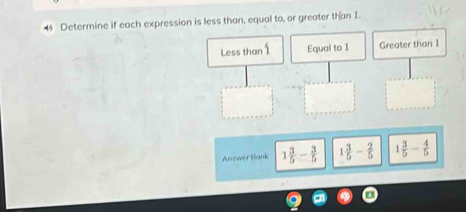 4) determine if each expression is less than, equal to, or greater than…