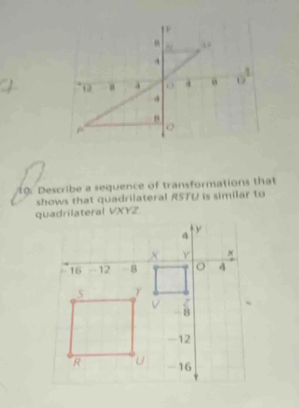 10. describe a sequence of transformations that shows that quadrilatera…