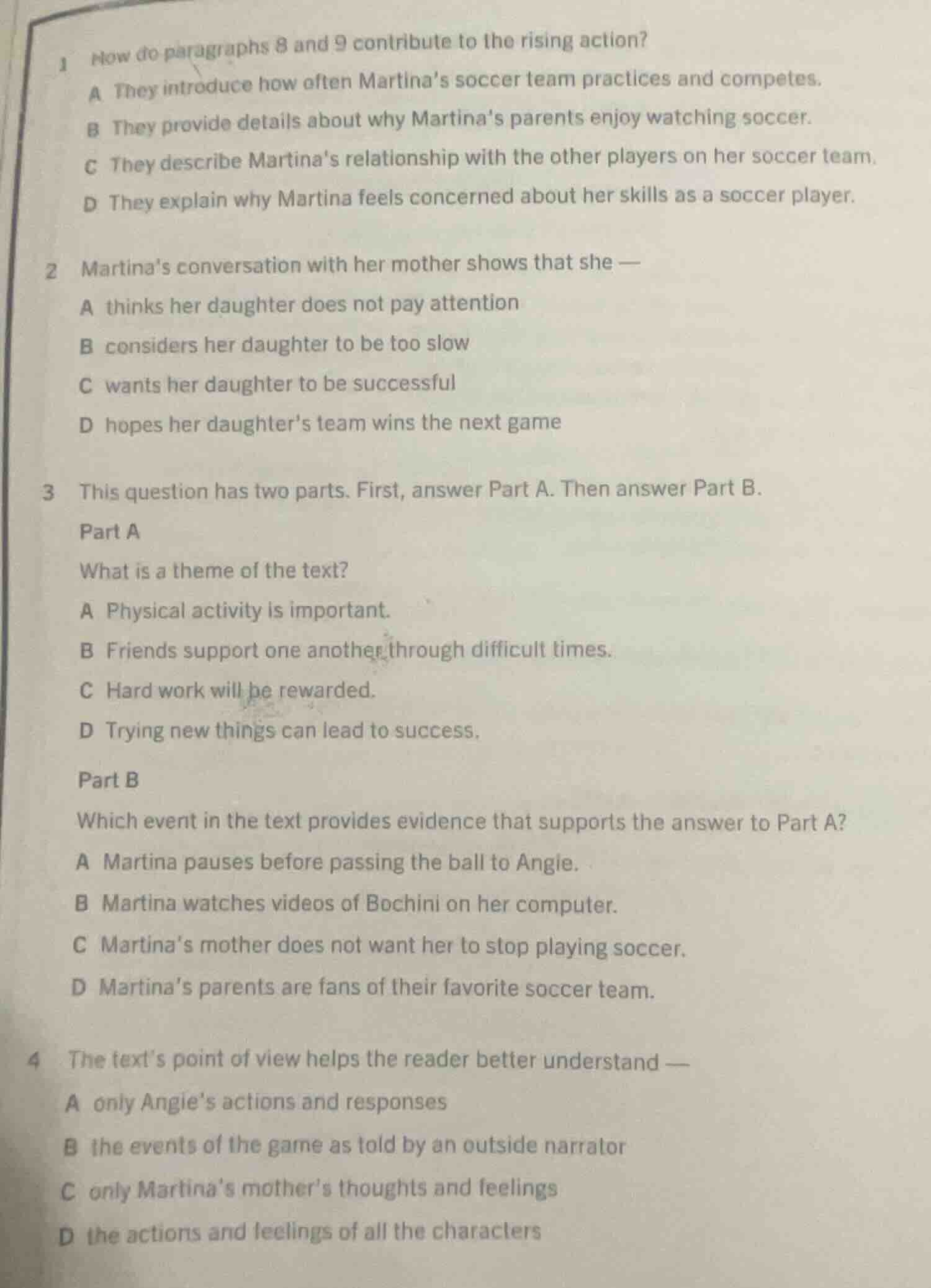 1 how do paragraphs 8 and 9 contribute to the rising action? a they int…