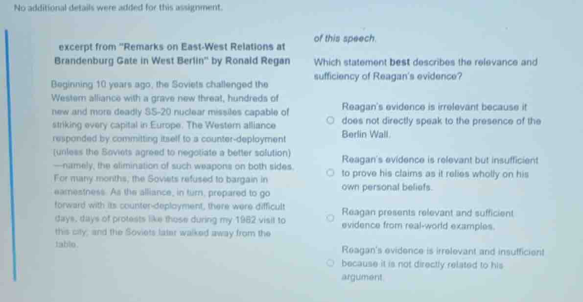 excerpt from emarks on east - west relations at brandenburg gate in wes…
