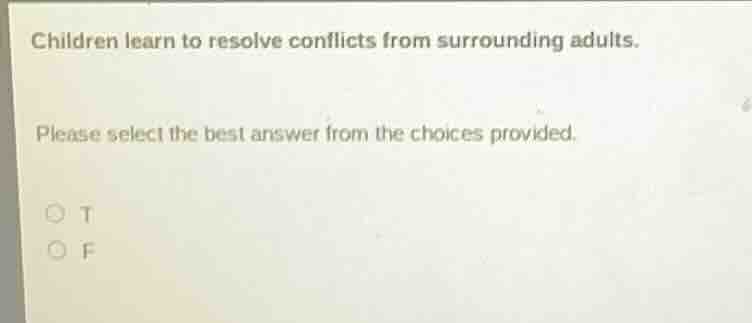 children learn to resolve conflicts from surrounding adults. please sel…