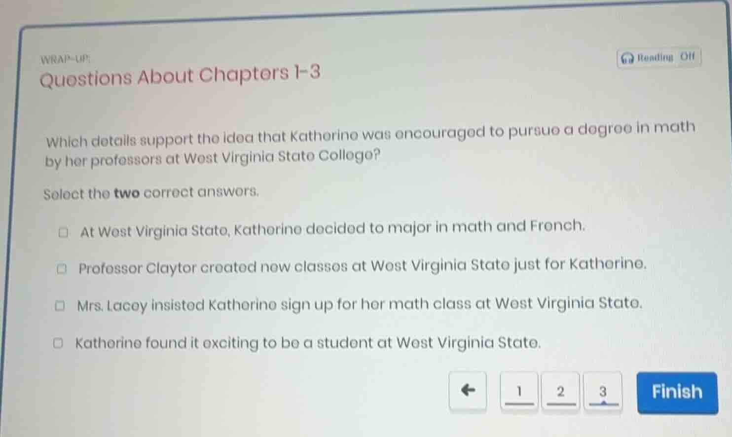 wrap-up! questions about chapters 1-3 which details support the idea th…