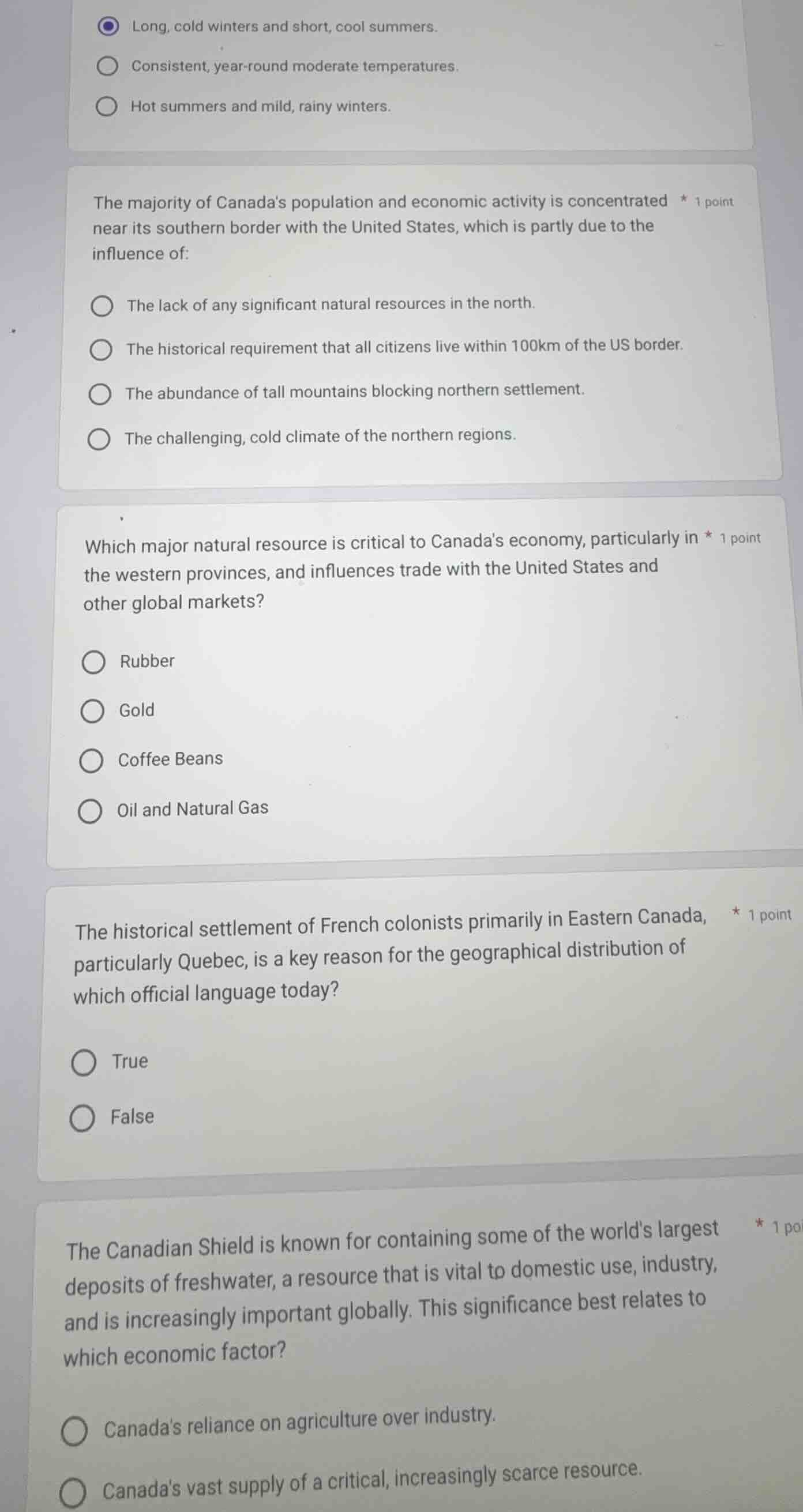 long, cold winters and short, cool summers. consistent, year - round mo…