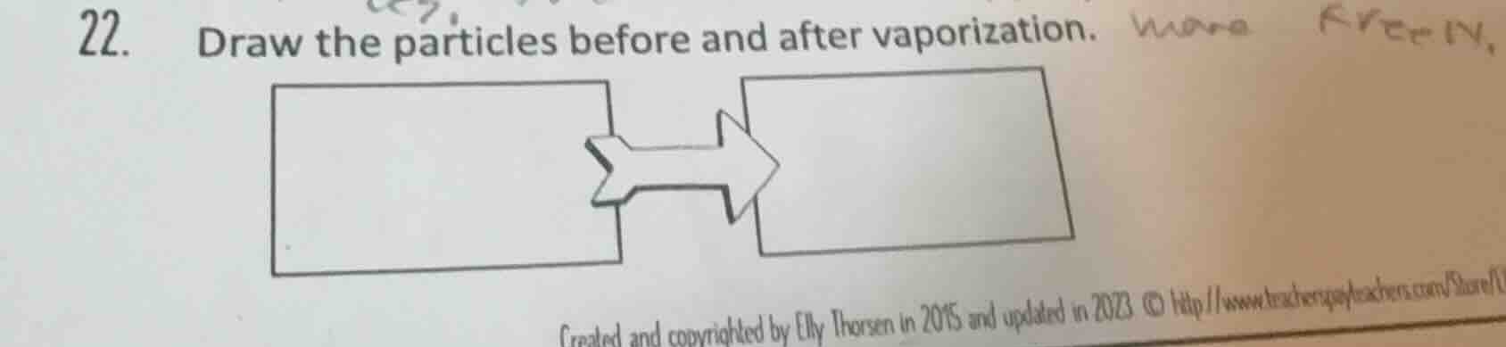 22. draw the particles before and after vaporization. created and copyr…
