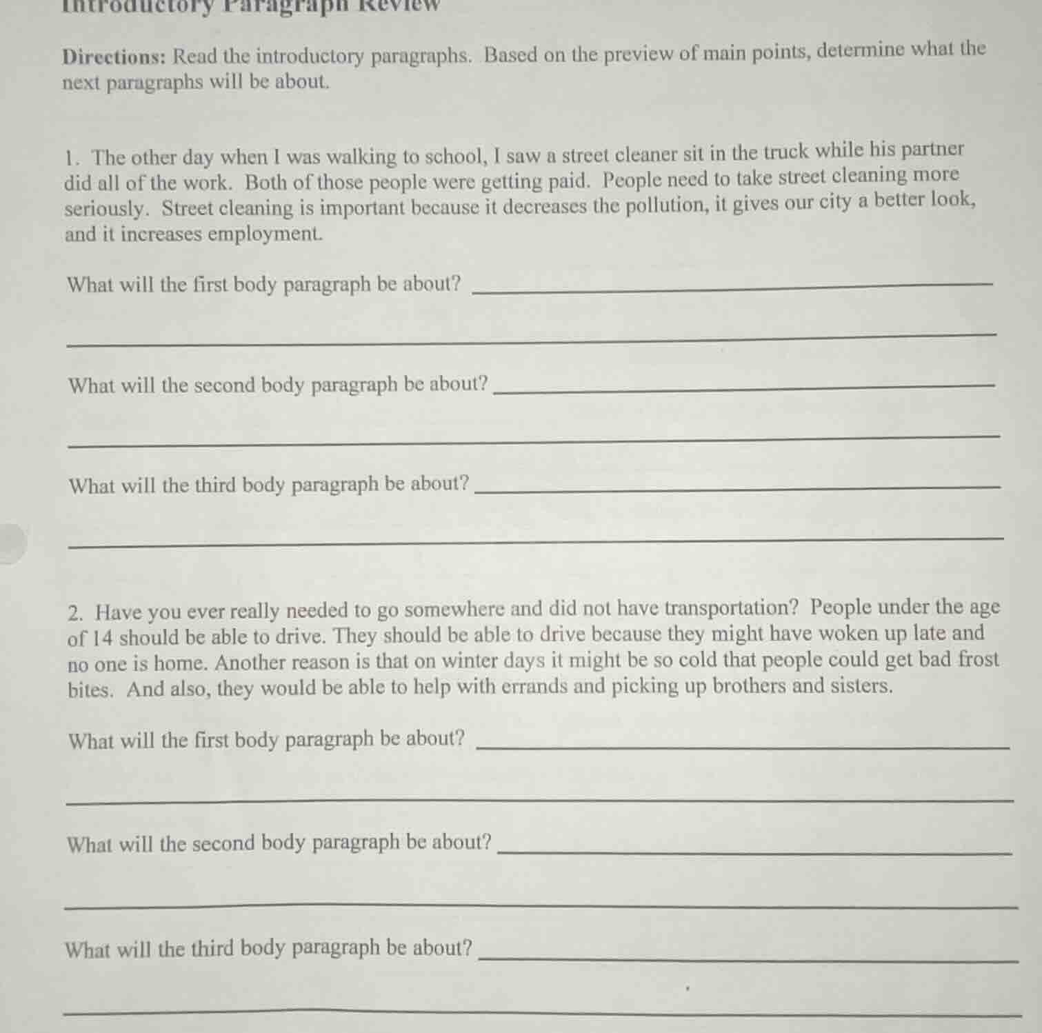 introductory paragraph review directions: read the introductory paragra…