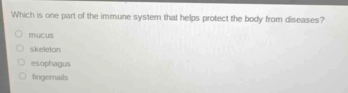 which is one part of the immune system that helps protect the body from…