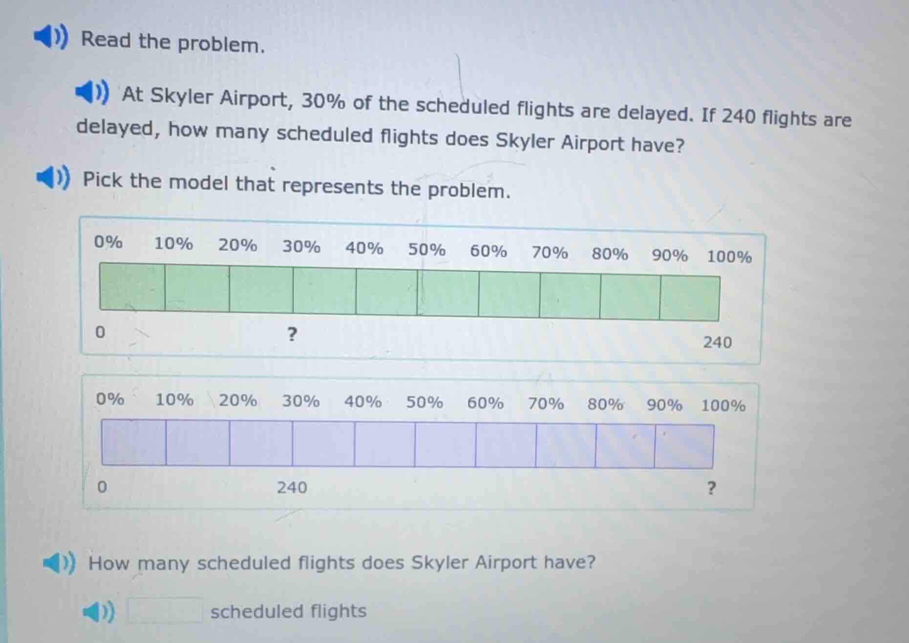 read the problem. at skyler airport, 30% of the scheduled flights are d…