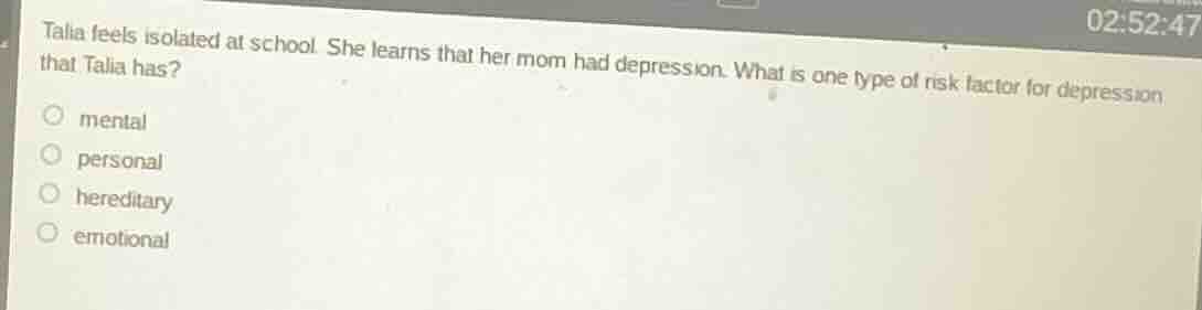 talia feels isolated at school. she learns that her mom had depression.…