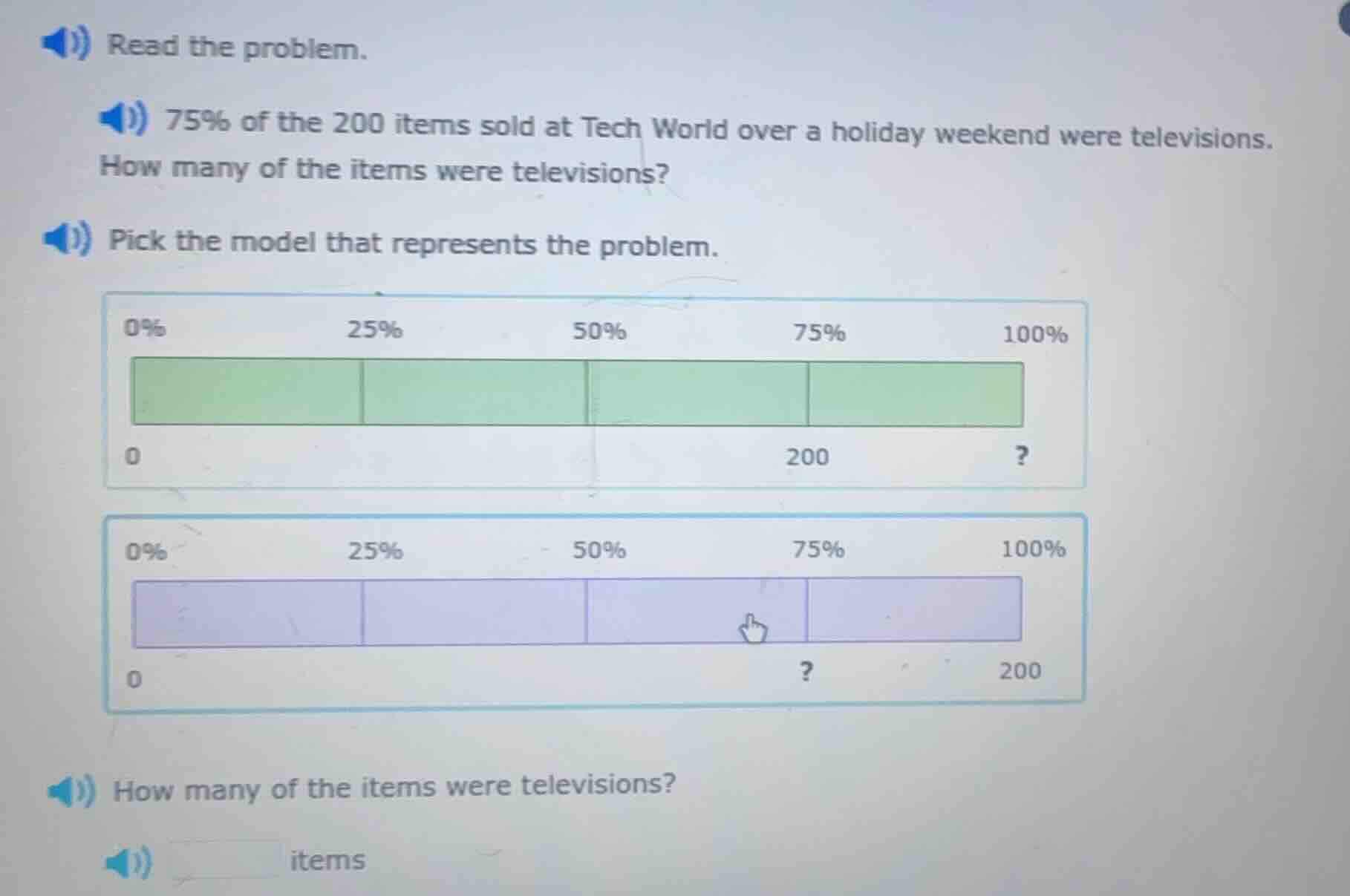 read the problem. 75% of the 200 items sold at tech world over a holida…