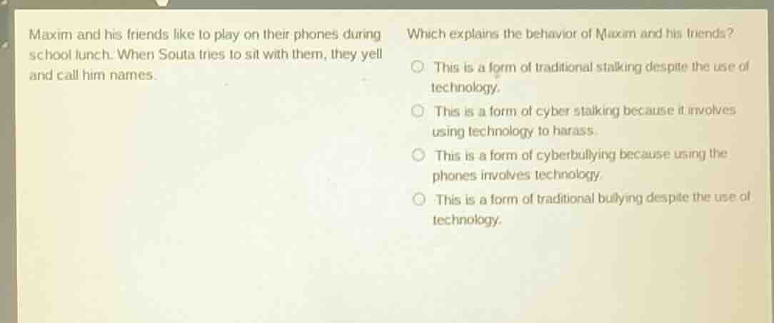 maxim and his friends like to play on their phones during school lunch.…