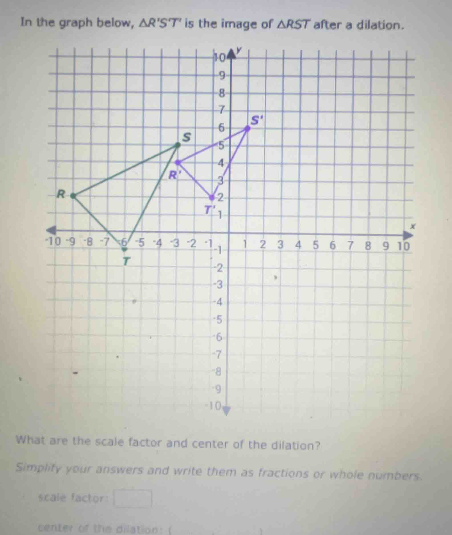 in the graph below, $\\triangle rst$ is the image of $\\triangle rst$ a…