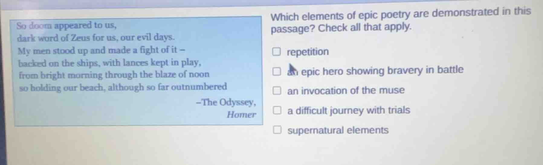 so doom appeared to us, dark word of zeus for us, our evil days. my men…