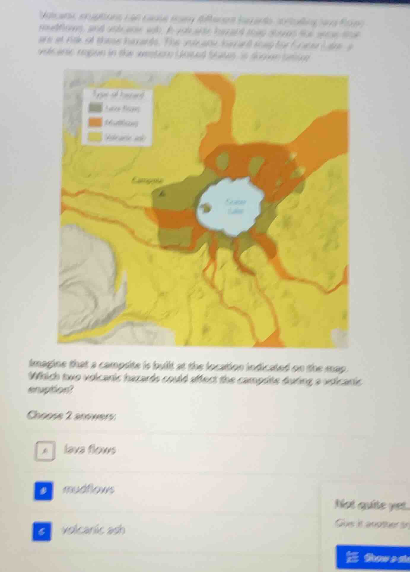 imagine that a campsite is built at the location indicated on the map. …