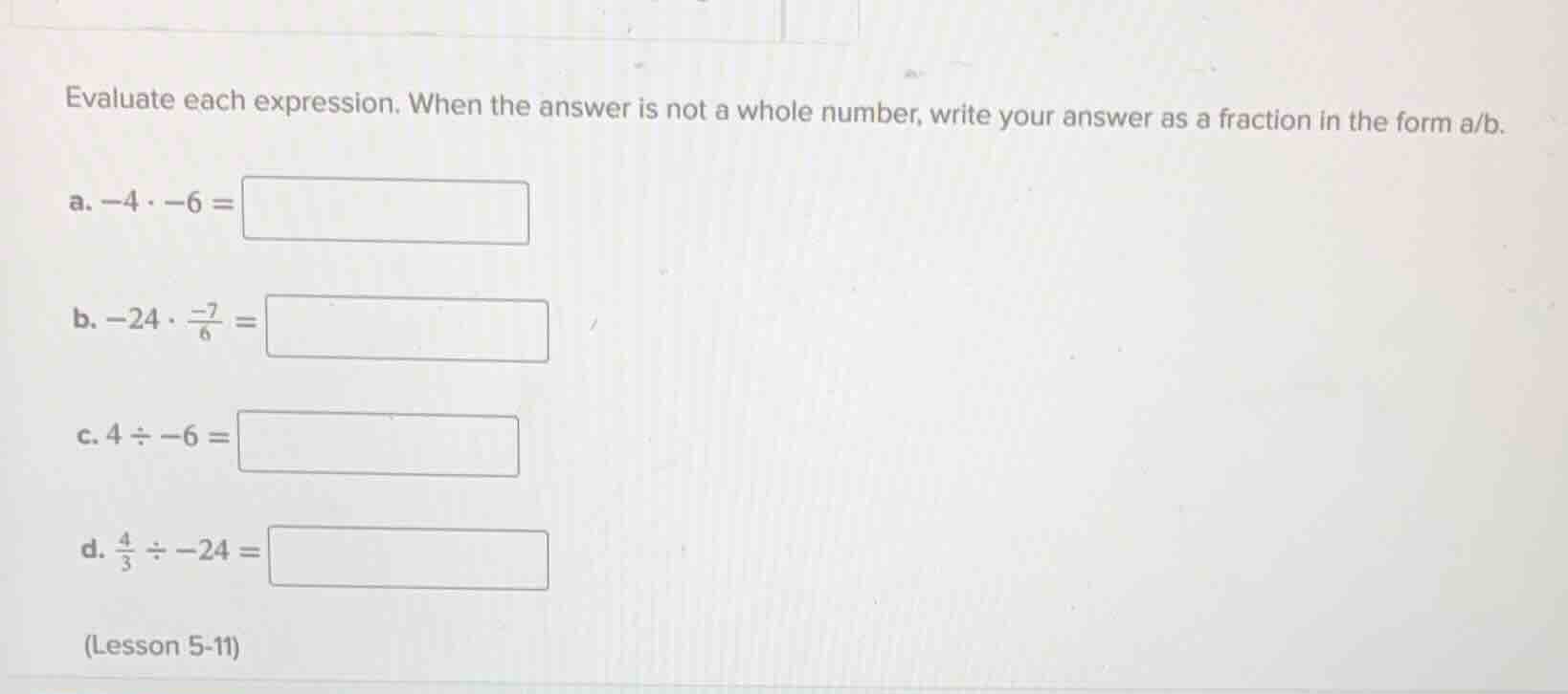 evaluate each expression. when the answer is not a whole number, write …