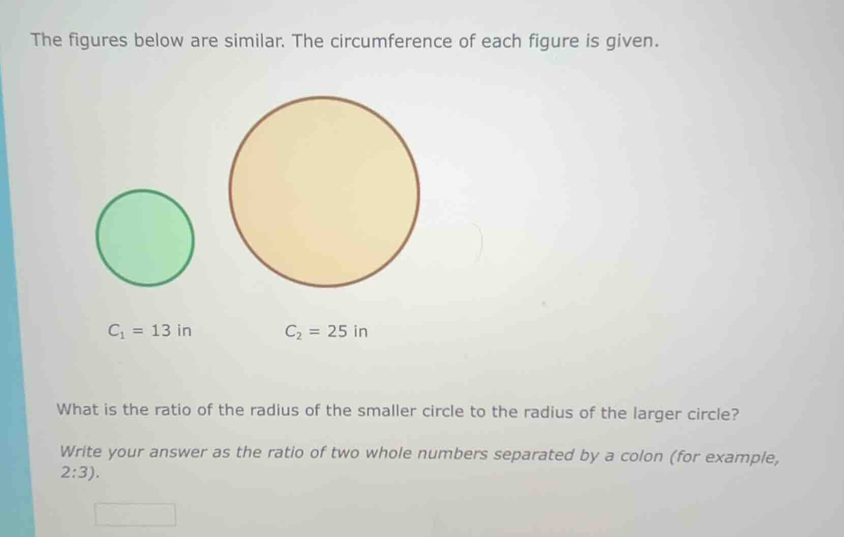 the figures below are similar. the circumference of each figure is give…