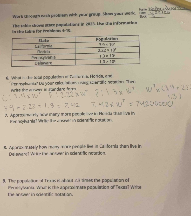 work through each problem with your group. show your work. the table sh…