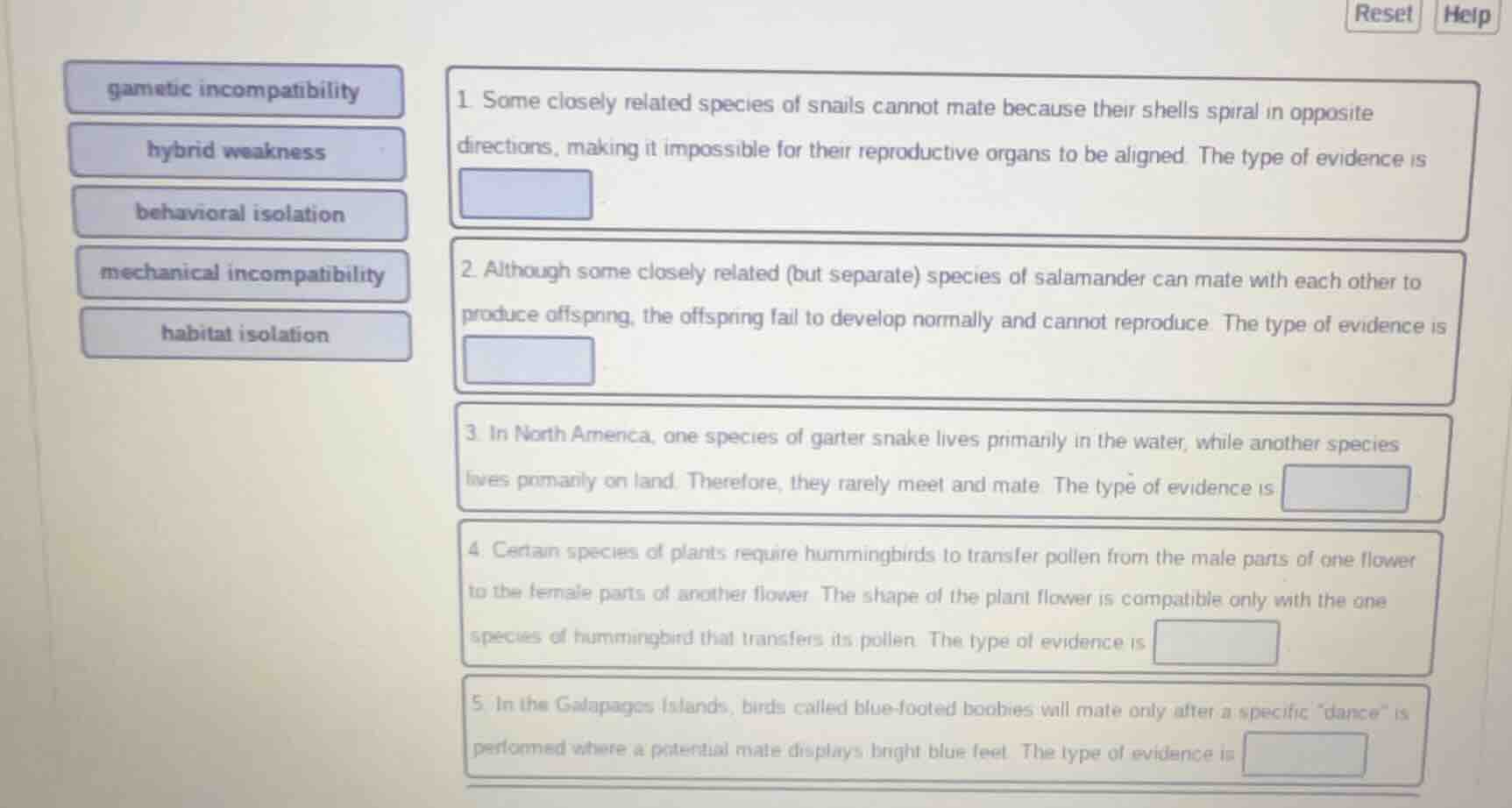 gametic incompatibility hybrid weakness behavioral isolation mechanical…