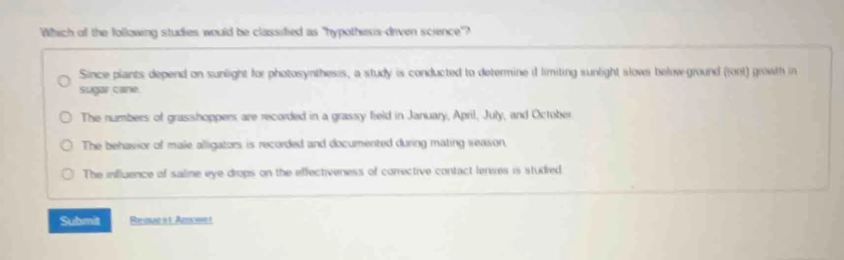which of the following studies would be classified as \hypothesis - dri…