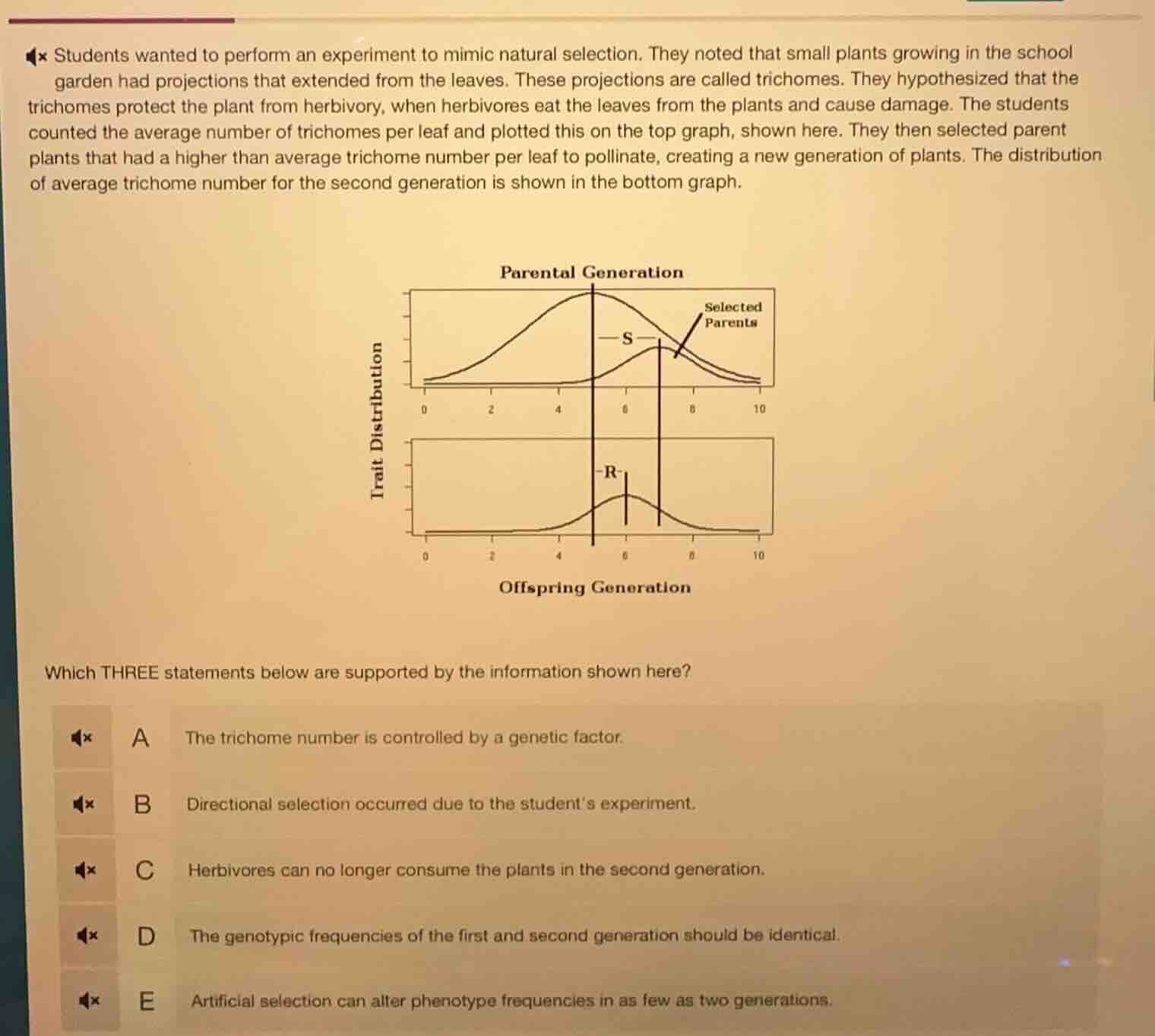 students wanted to perform an experiment to mimic natural selection. th…