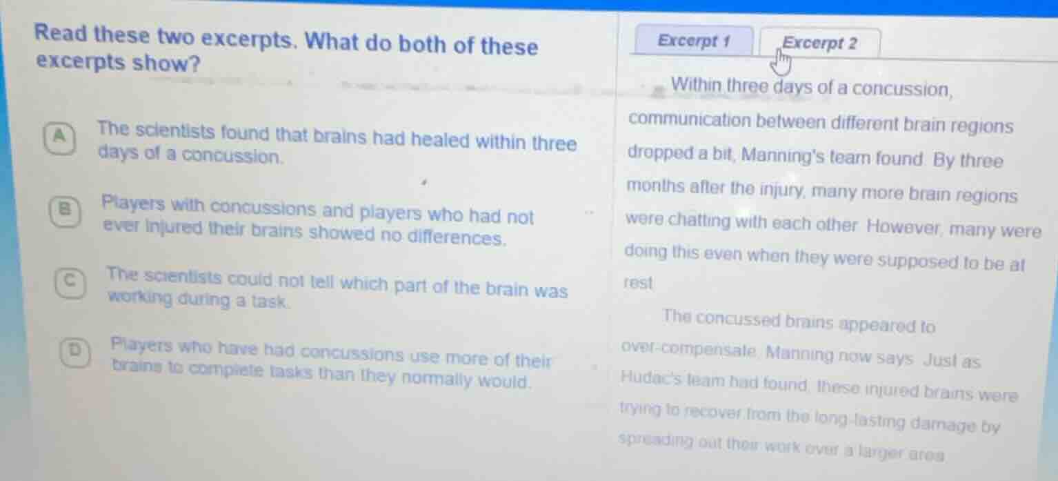 read these two excerpts. what do both of these excerpts show? a the sci…
