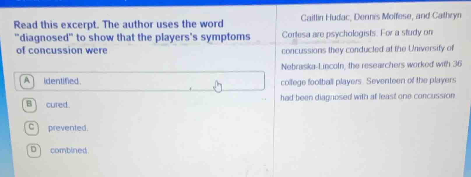 read this excerpt. the author uses the word \diagnosed\ to show that th…