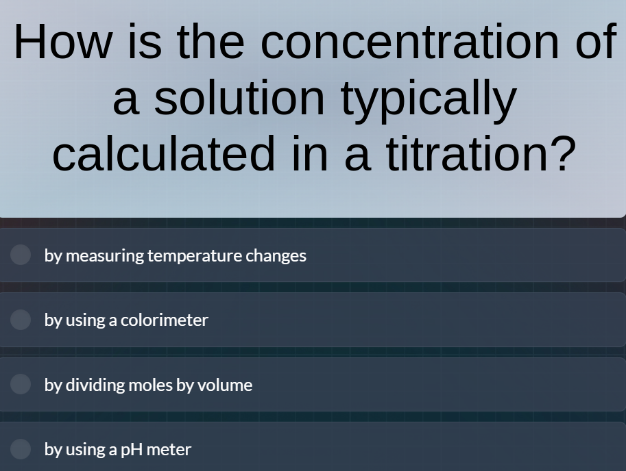 how is the concentration of a solution typically calculated in a titrat…
