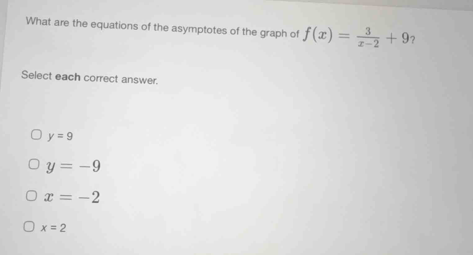 what are the equations of the asymptotes of the graph of $f(x)=\frac{3}…