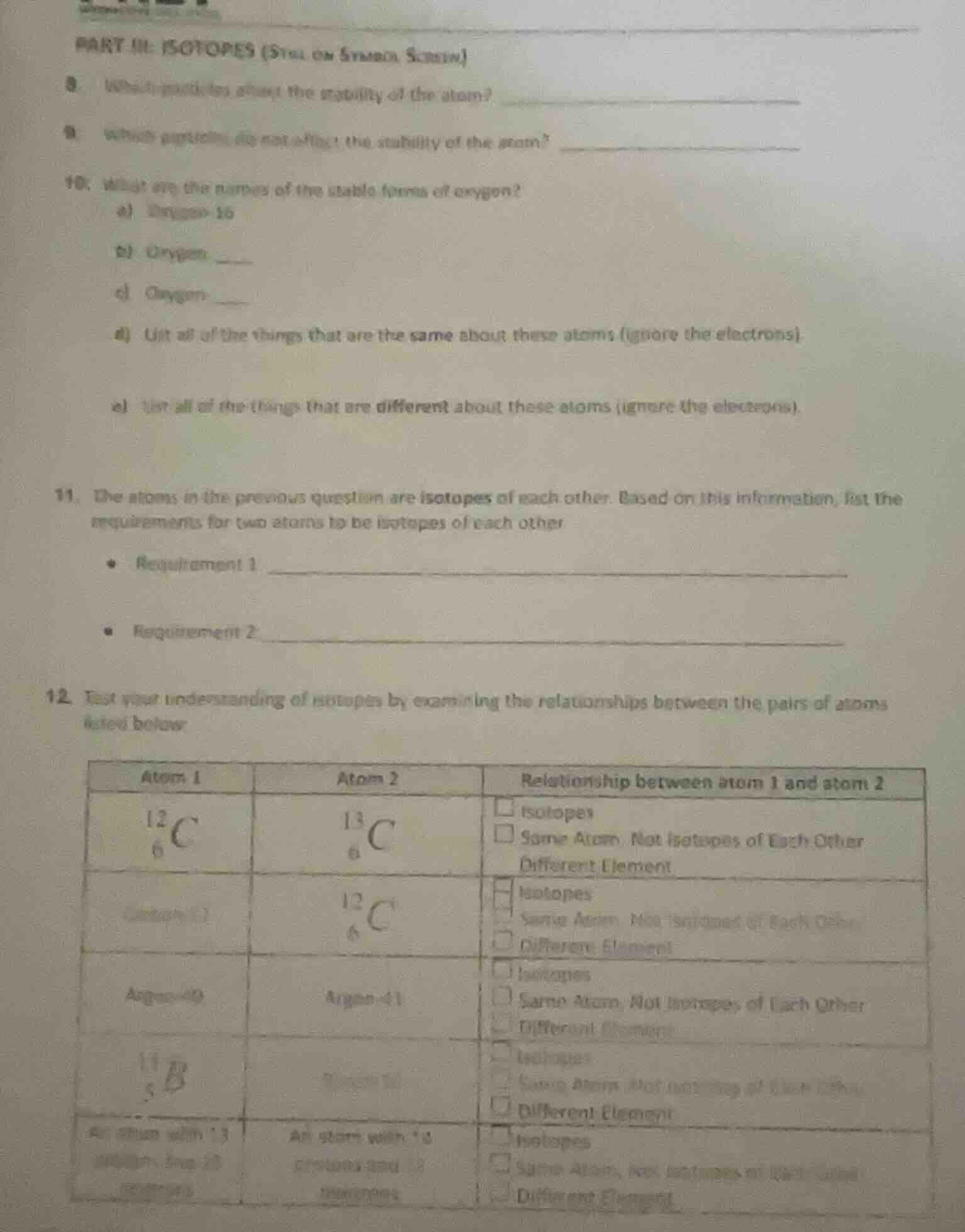 part iii: isotopes (stay on strand scoring) 8. which particles affect t…