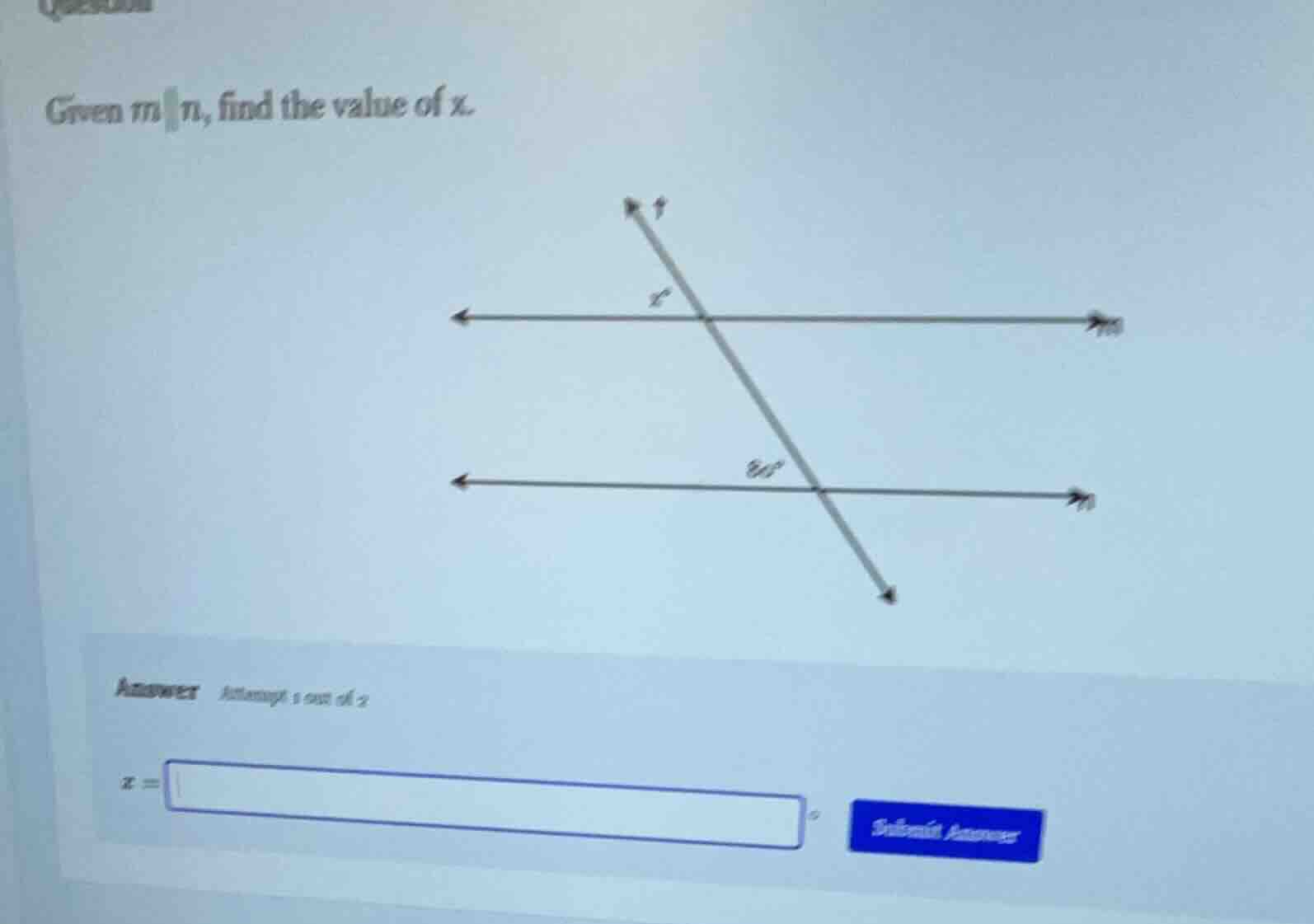 given ( m parallel n ), find the value of ( x ).