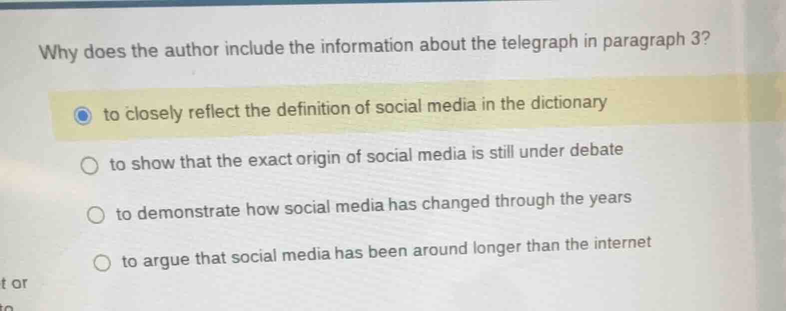 why does the author include the information about the telegraph in para…
