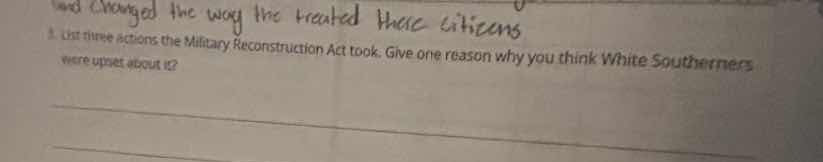and changed the way the treated their citizens 1. list three actions th…