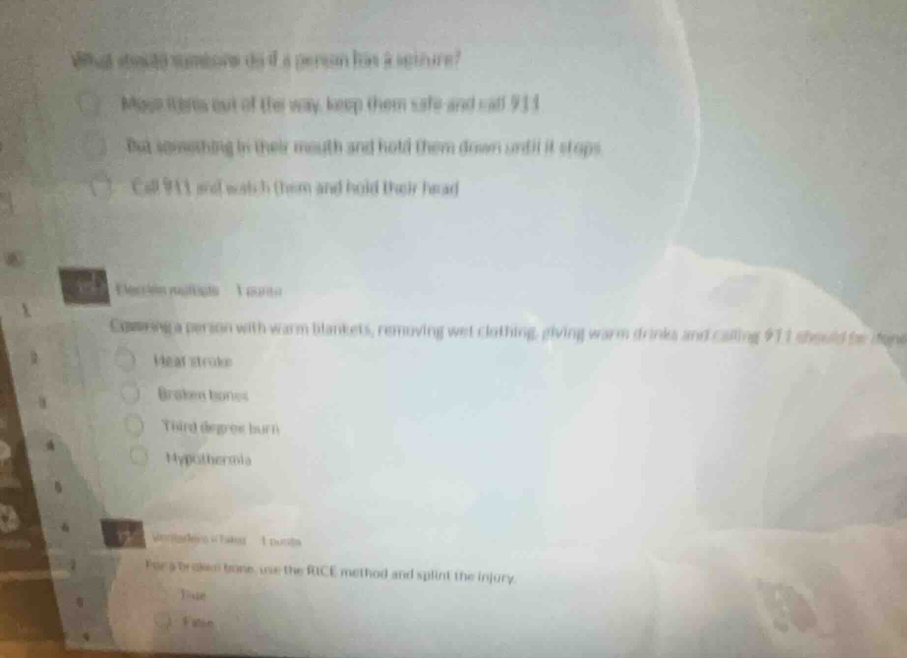 what should someone do if a person has a seizure? move them out of the …