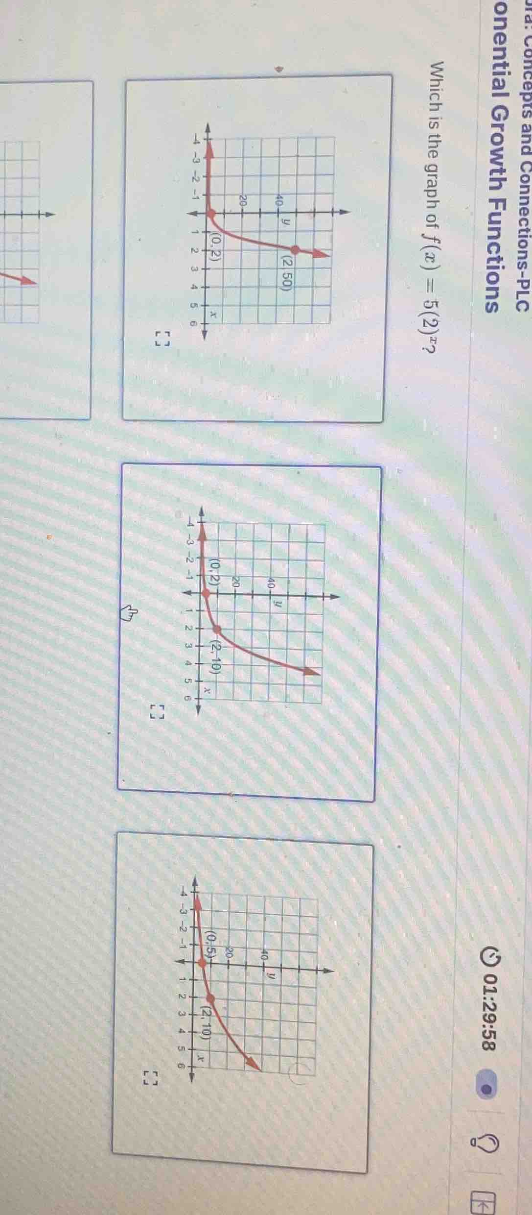 which is the graph of $f(x) = 5(2)^x$?