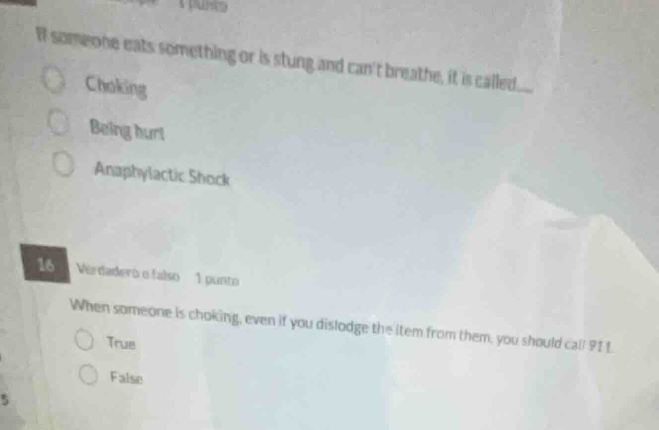 if someone eats something or is stung and cant breathe, it is called...…