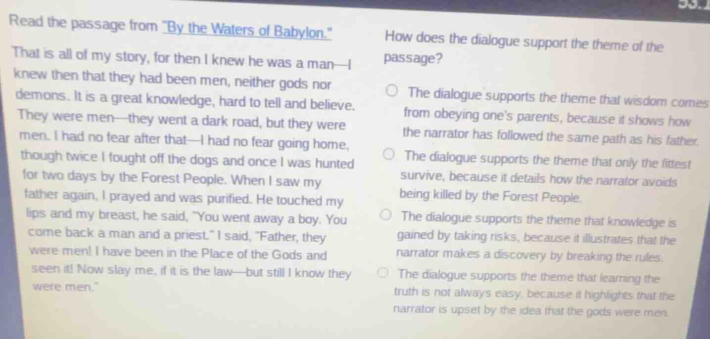 read the passage from \by the waters of babylon.\ that is all of my sto…