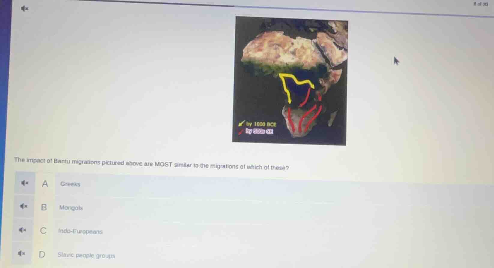 the impact of bantu migrations pictured above are most similar to the m…