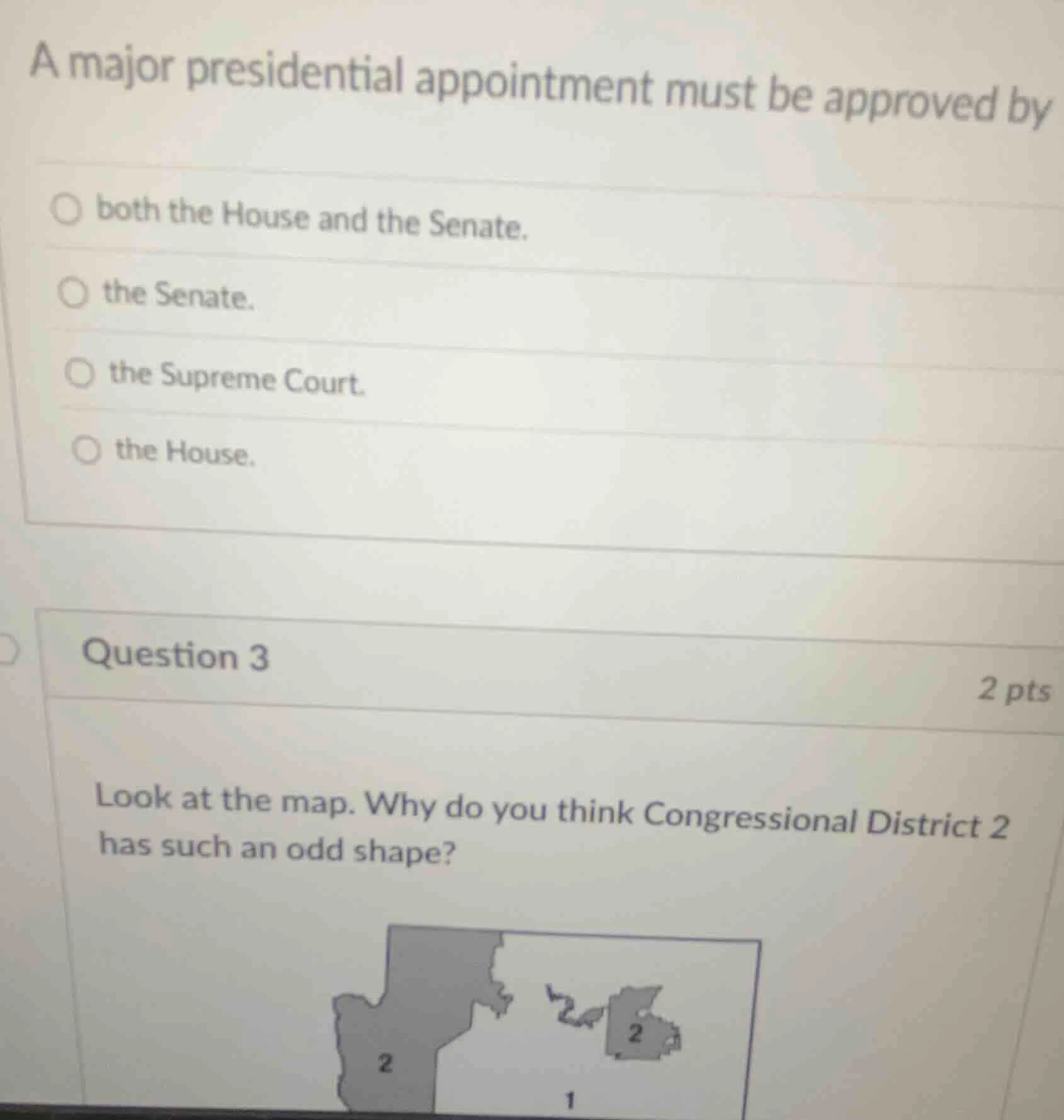 a major presidential appointment must be approved by both the house and…