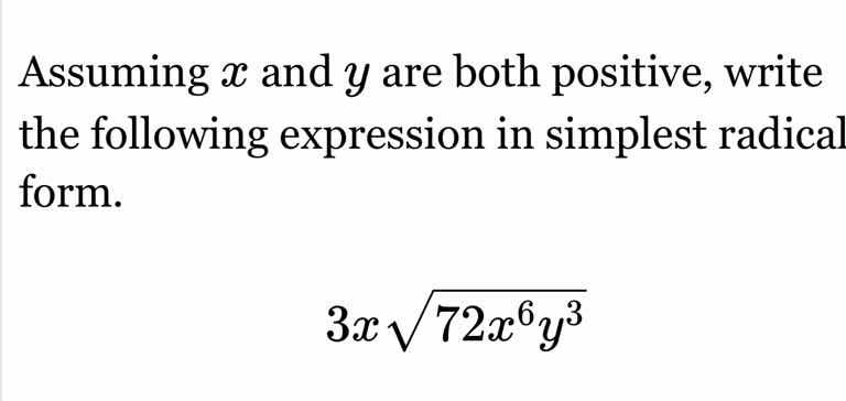 assuming ( x ) and ( y ) are both positive, write the following express…