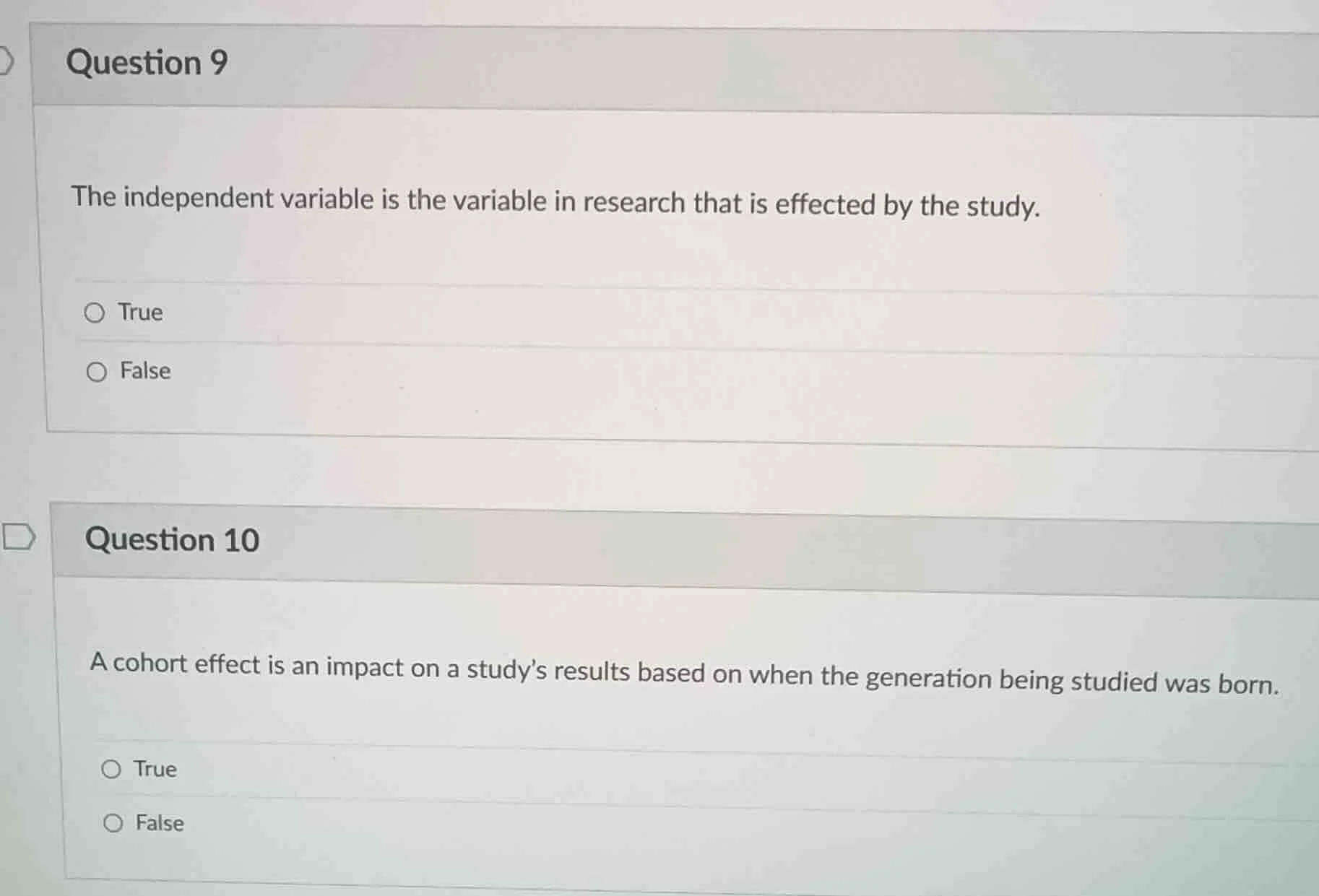 question 9 the independent variable is the variable in research that is…