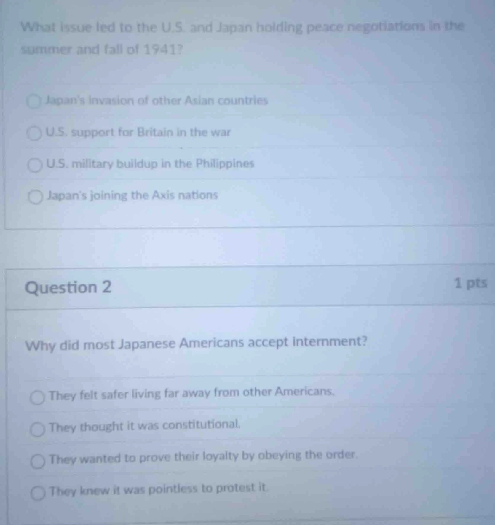 what issue led to the u.s. and japan holding peace negotiations in the …