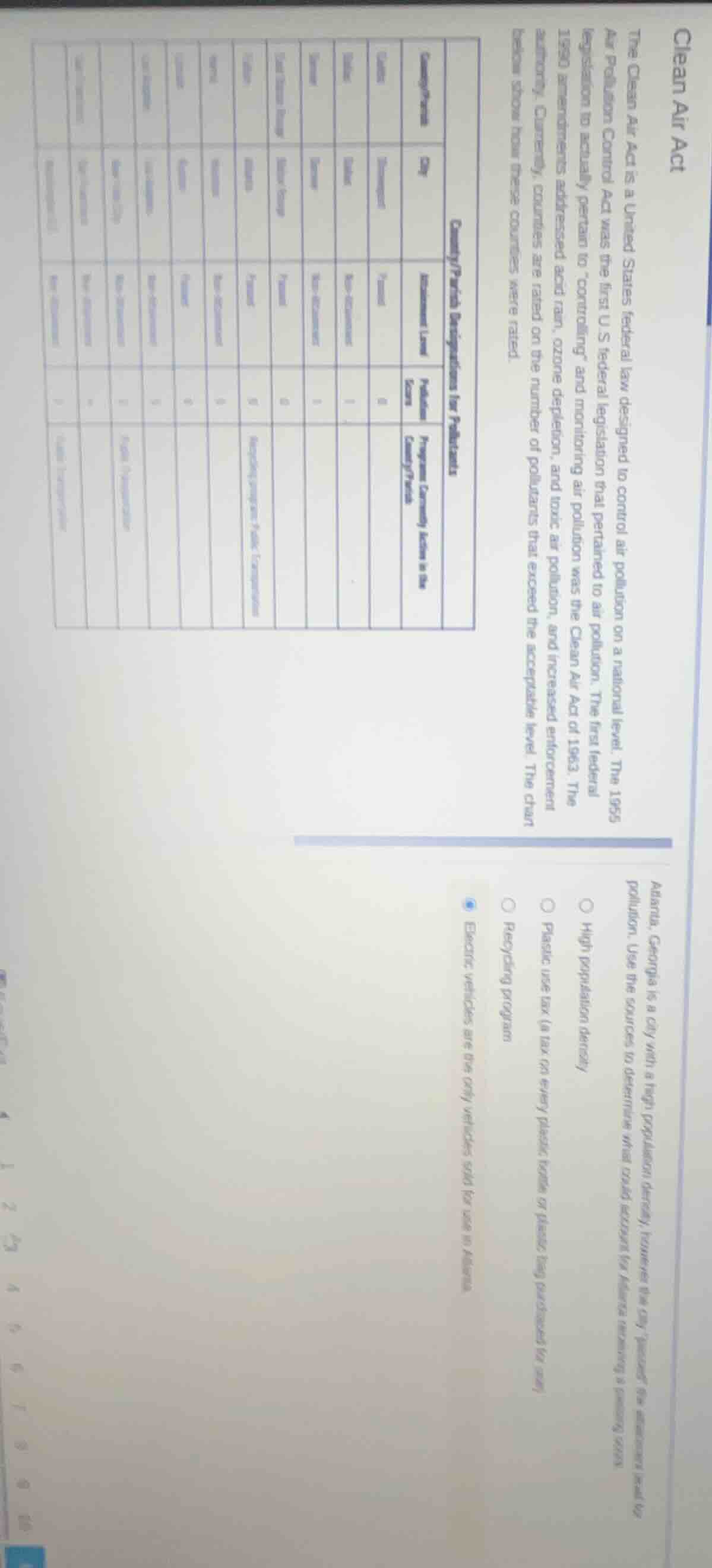 clean air act the clean air act is a united states federal law designed…