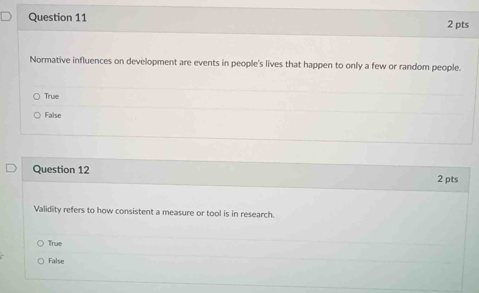 question 11 2 pts normative influences on development are events in peo…