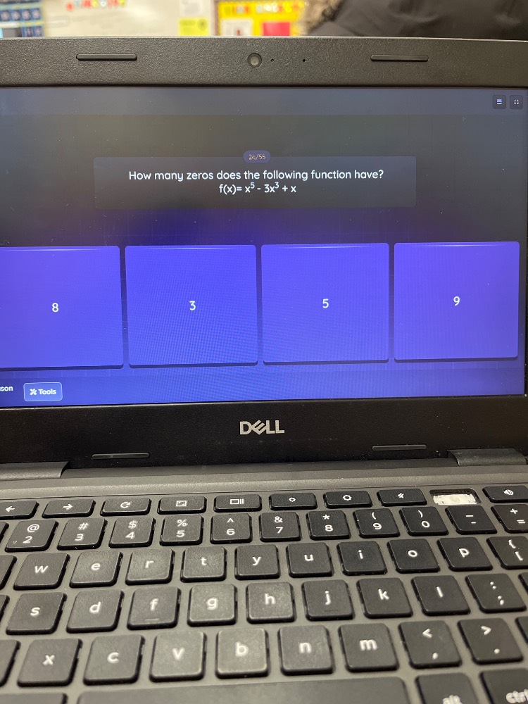 how many zeros does the following function have? f(x)=x⁵ - 5x³ + x