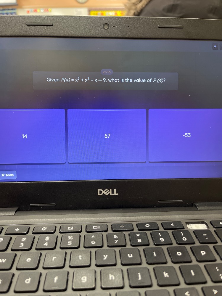 given ( p(x) = x^3 + x^2 - x - 9 ), what is the value of ( p(4) )? 14 6…