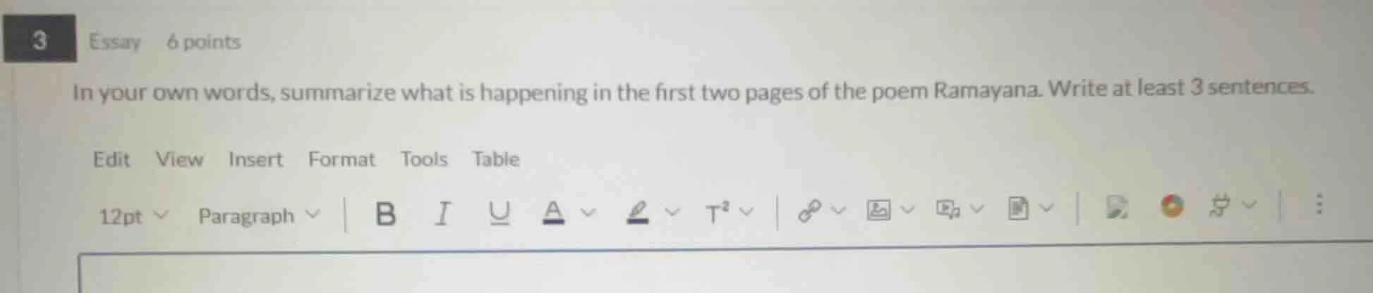3 essay 6 points in your own words, summarize what is happening in the …