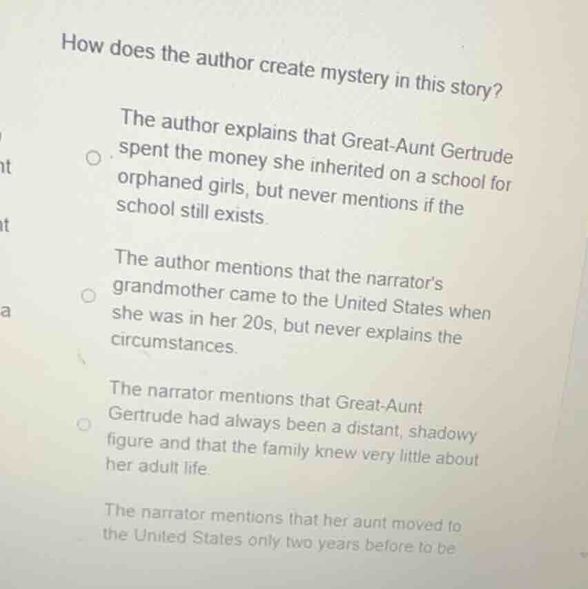 how does the author create mystery in this story? the author explains t…