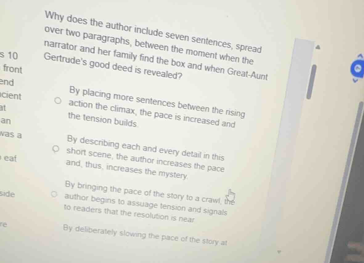 why does the author include seven sentences, spread over two paragraphs…
