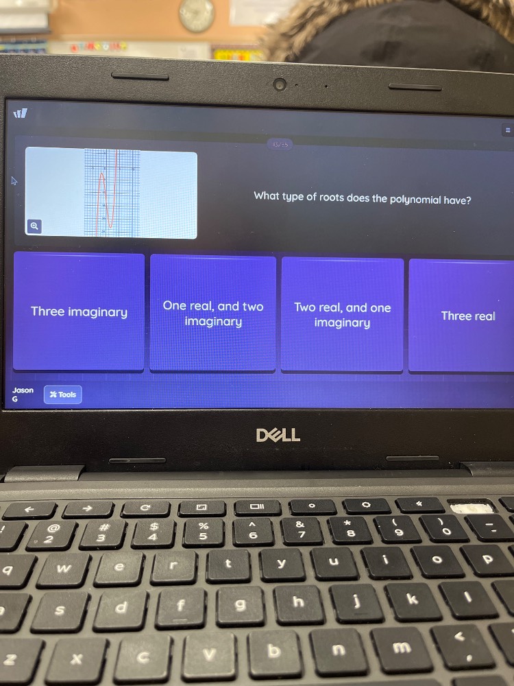 what type of roots does the polynomial have? three imaginary; one real,…